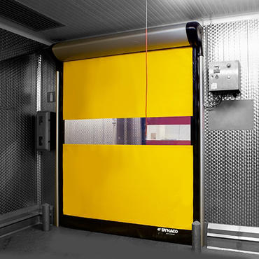 Yellow slim interior roll up doors